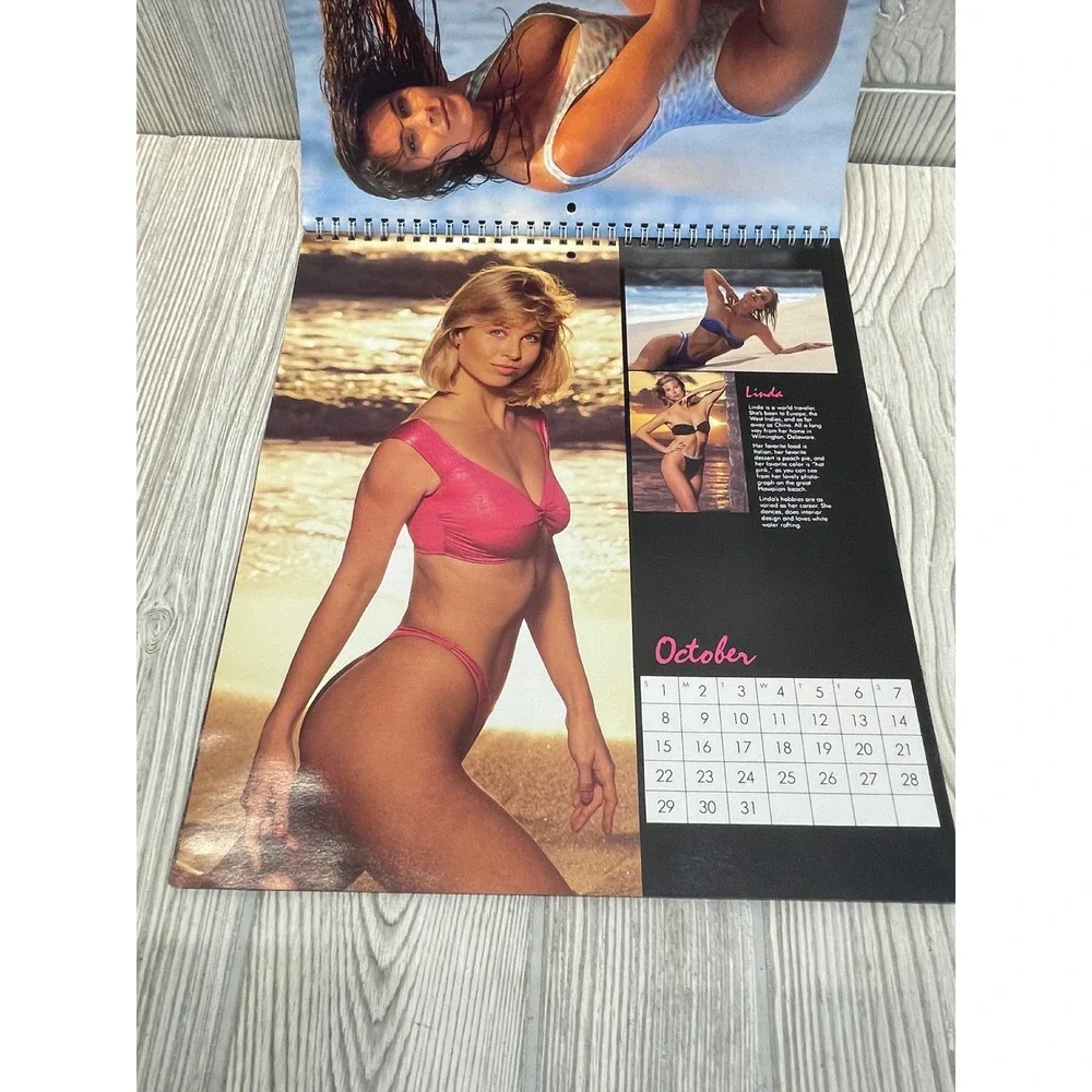 Vintage 1989 Beauty Under The Sun Swimwear Calendar H2O Retro 80s Fashion Models